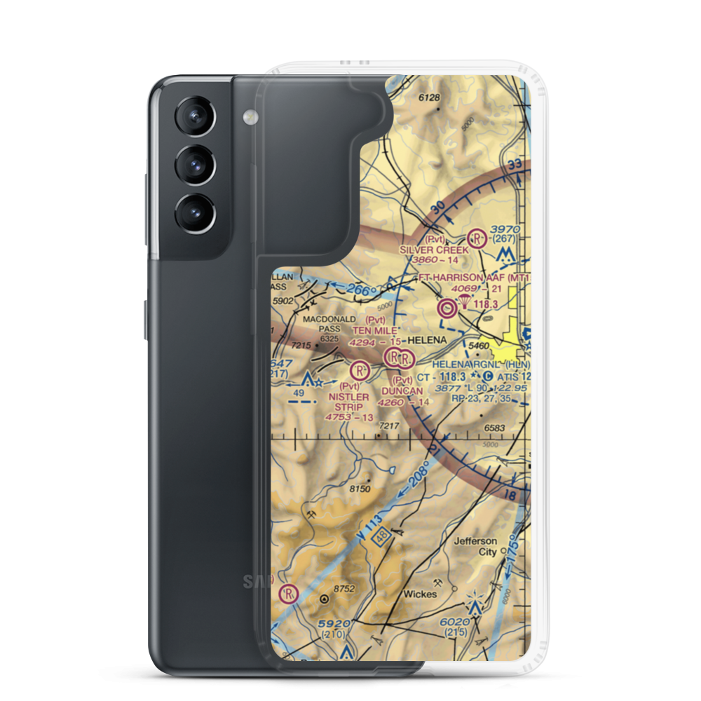 Ten Mile Airport (MT83) VFR Sectional Samsung Case Samsung Galaxy S21 model shown