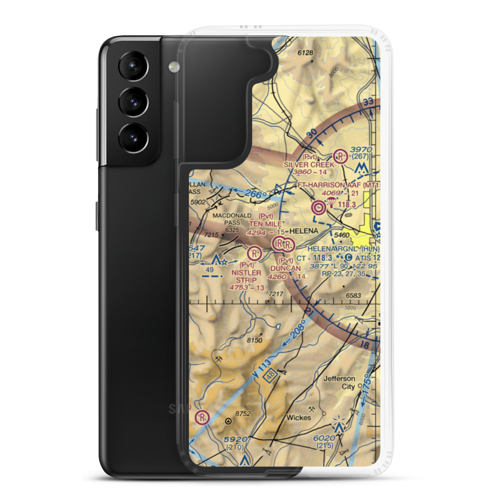 Ten Mile Airport (MT83) VFR Sectional Samsung Case Samsung Galaxy S21 Plus model shown