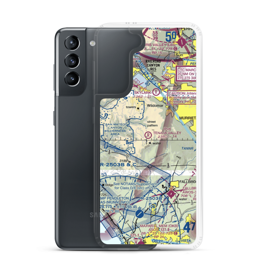 Tenaja Valley Airport (2CN3) VFR Sectional Samsung Case Samsung Galaxy S21 model shown