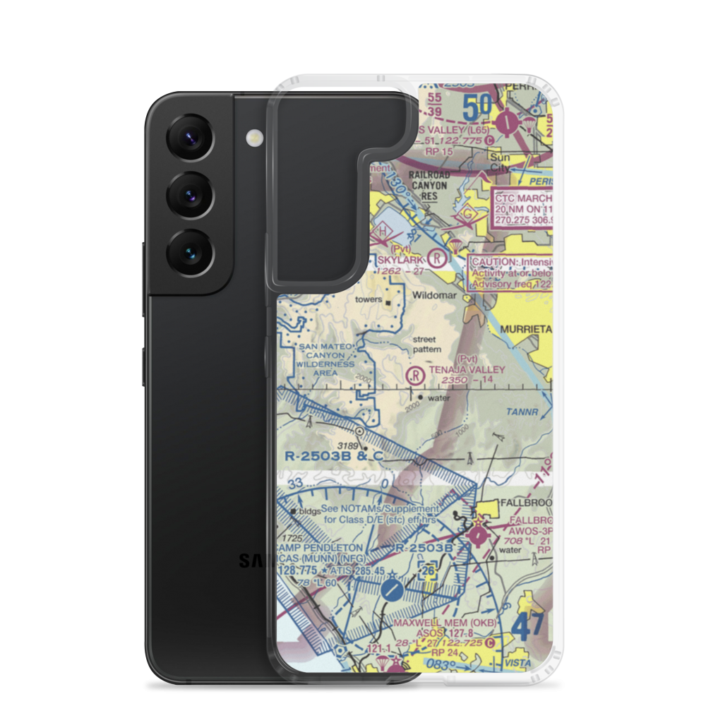 Tenaja Valley Airport (2CN3) VFR Sectional Samsung Case Samsung Galaxy S22 model shown