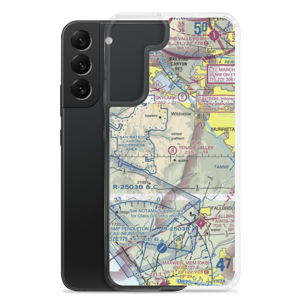 Tenaja Valley Airport (2CN3) VFR Sectional Samsung Case Samsung Galaxy S22 Plus model shown