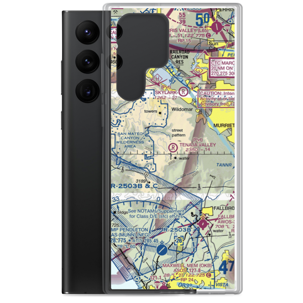 Tenaja Valley Airport (2CN3) VFR Sectional Samsung Case Samsung Galaxy S22 Ultra model shown