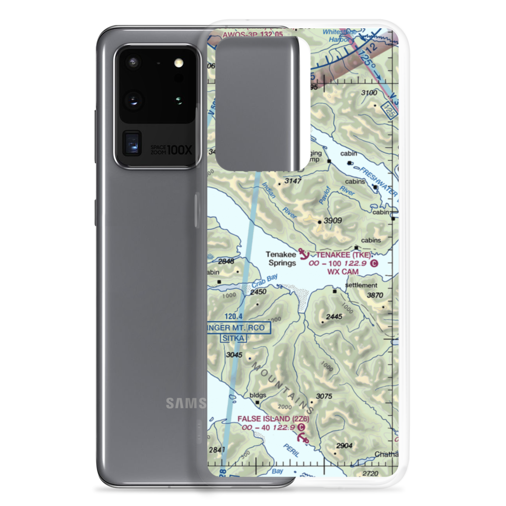 Tenakee Seaplane Base (TKE) VFR Sectional Samsung Case Samsung Galaxy S20 Ultra model shown