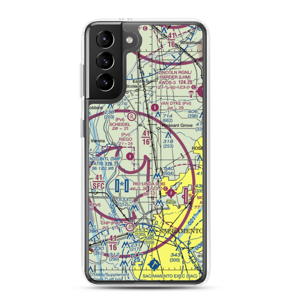 Tenco Tractor Airport (US-0037) VFR Sectional Samsung Case Samsung Galaxy S21 Plus model shown