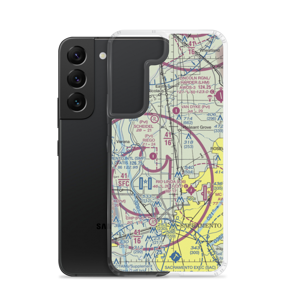 Tenco Tractor Airport (US-0037) VFR Sectional Samsung Case Samsung Galaxy S22 model shown