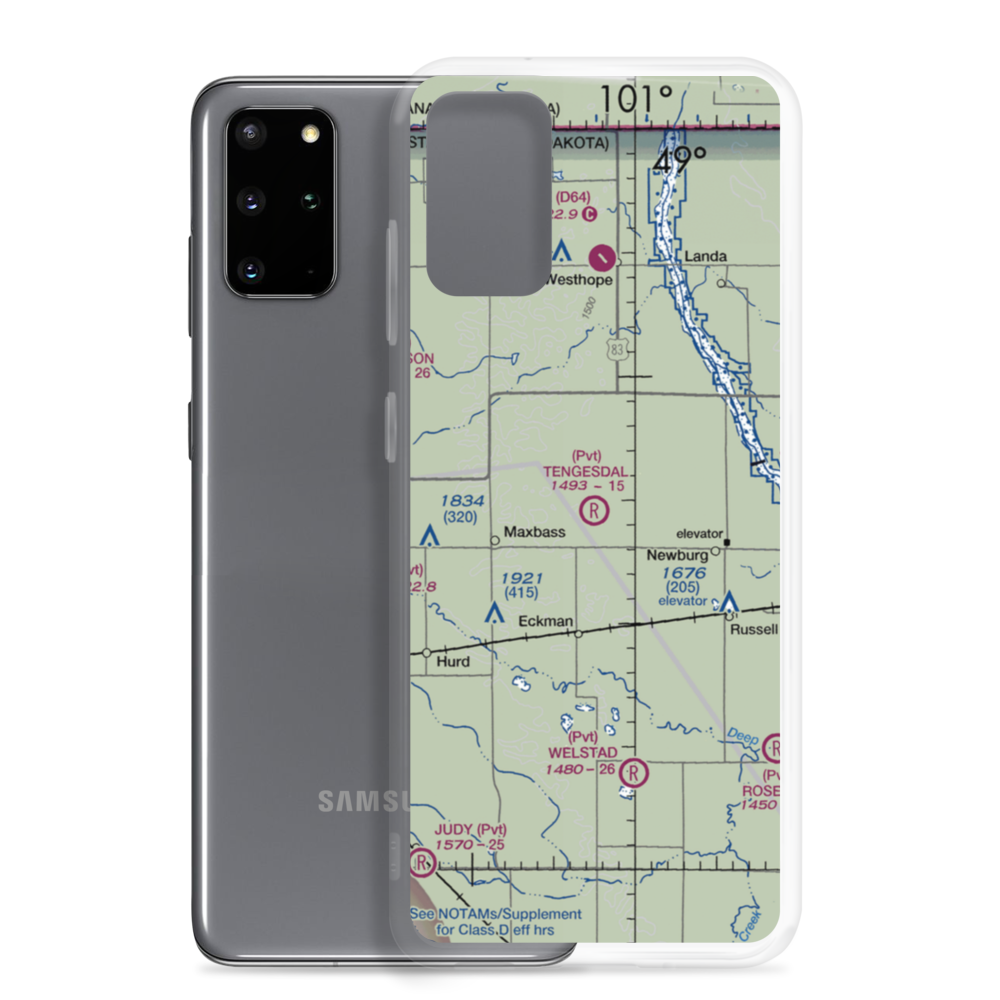 Tengesdal Airport (69ND) VFR Sectional Samsung Case Samsung Galaxy S20 Plus model shown