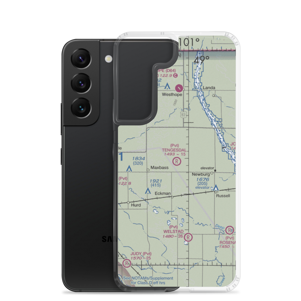 Tengesdal Airport (69ND) VFR Sectional Samsung Case Samsung Galaxy S22 model shown