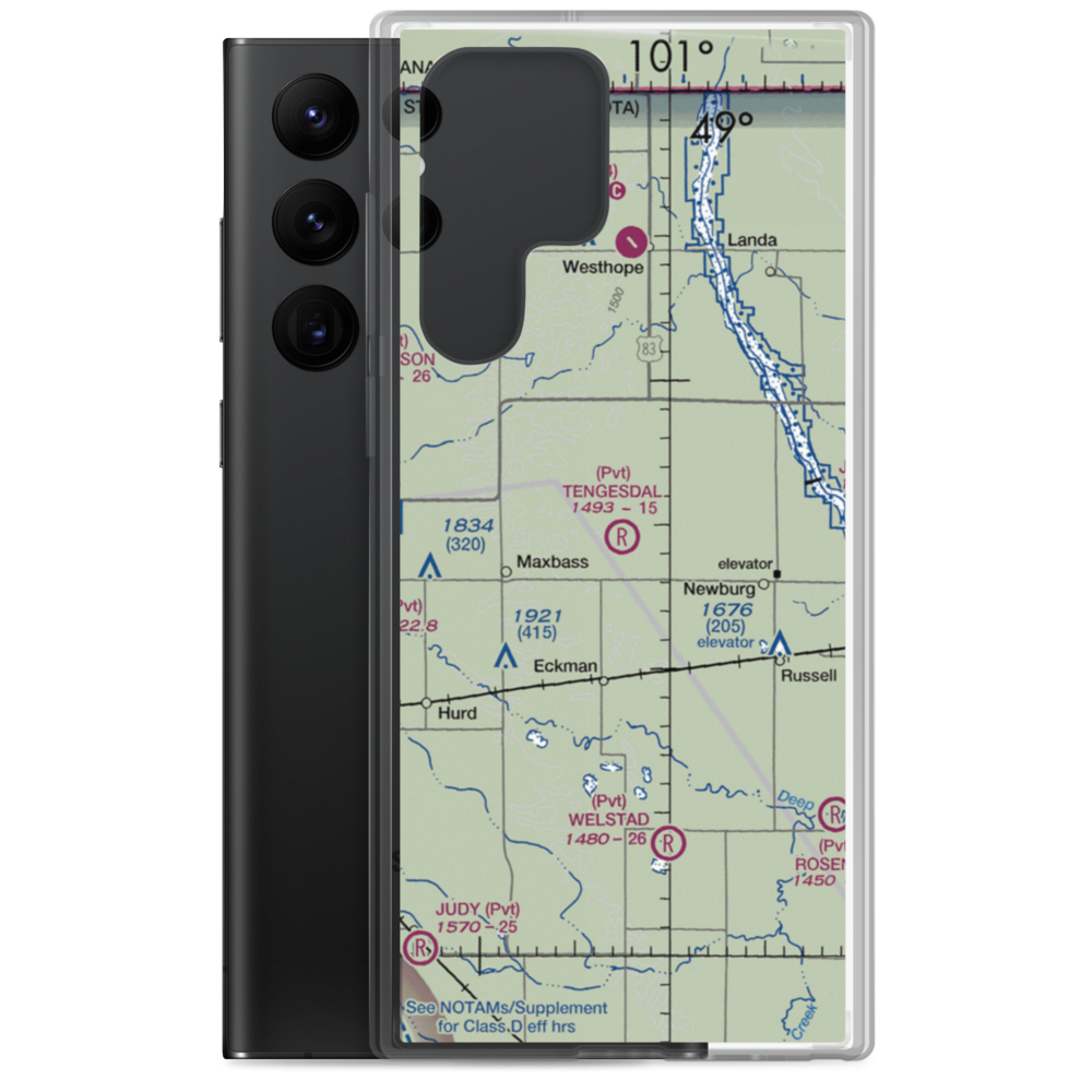 Tengesdal Airport (69ND) VFR Sectional Samsung Case Samsung Galaxy S22 Ultra model shown