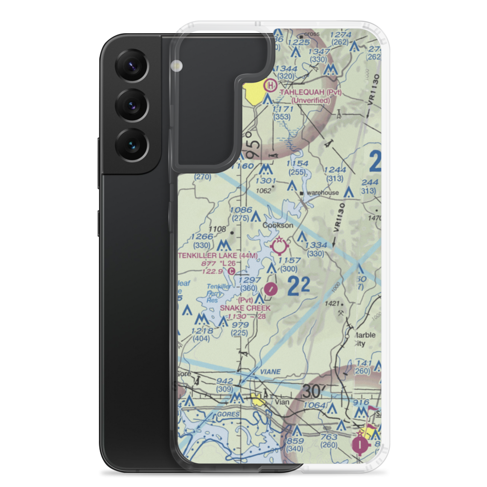 Tenkiller Lake Airpark (44M) VFR Sectional Samsung Case Samsung Galaxy S22 Plus model shown