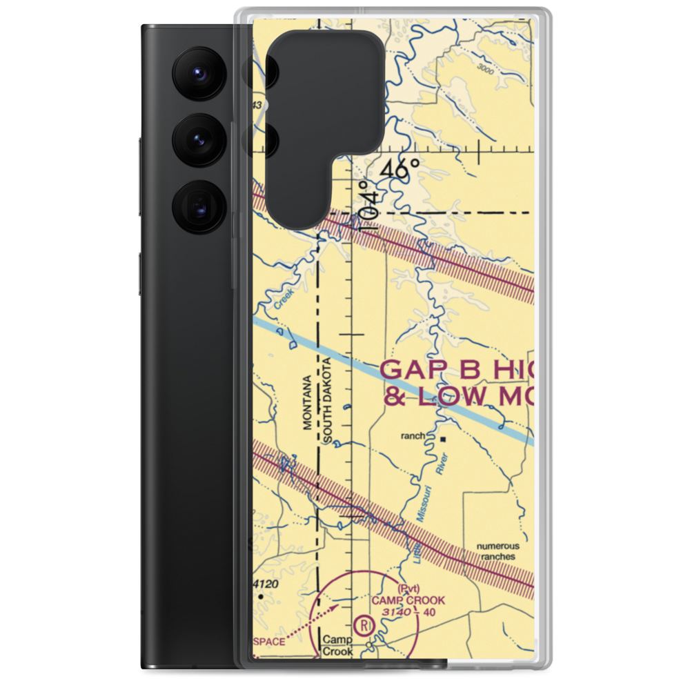 Tennant Ranch Airport (SD76) VFR Sectional Samsung Case Samsung Galaxy S22 Ultra model shown