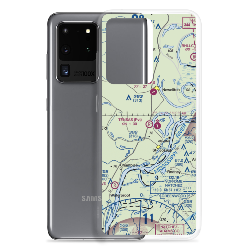 Tensas Flying Service Airport (LA53) VFR Sectional Samsung Case Samsung Galaxy S20 Ultra model shown