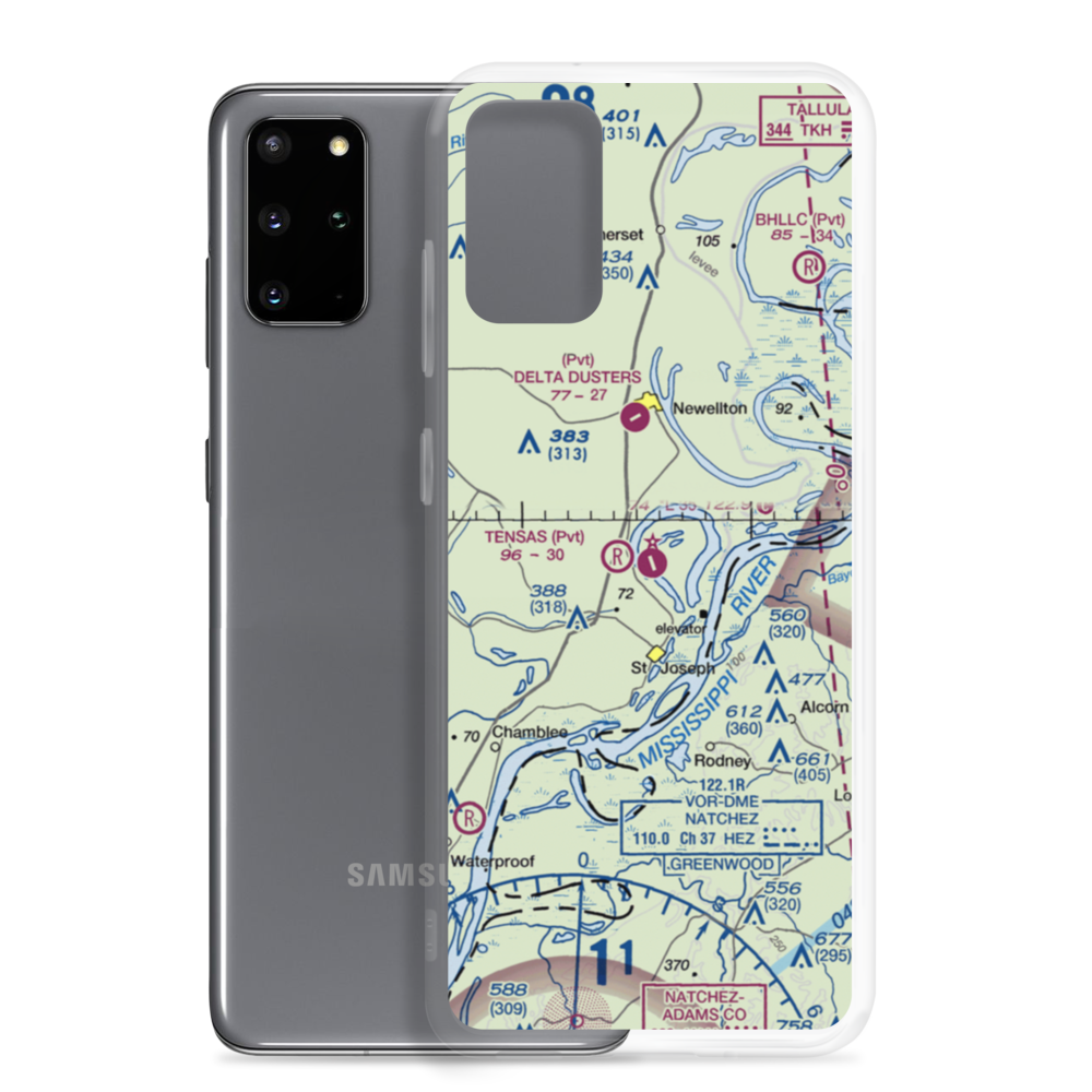 Tensas Parish Airport (L33) VFR Sectional Samsung Case Samsung Galaxy S20 Plus model shown