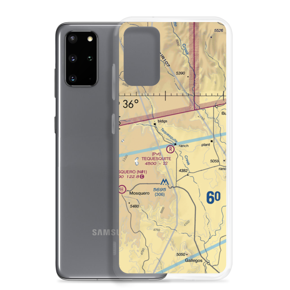 Tequesquite Ranch Airport (NM10) VFR Sectional Samsung Case Samsung Galaxy S20 Plus model shown