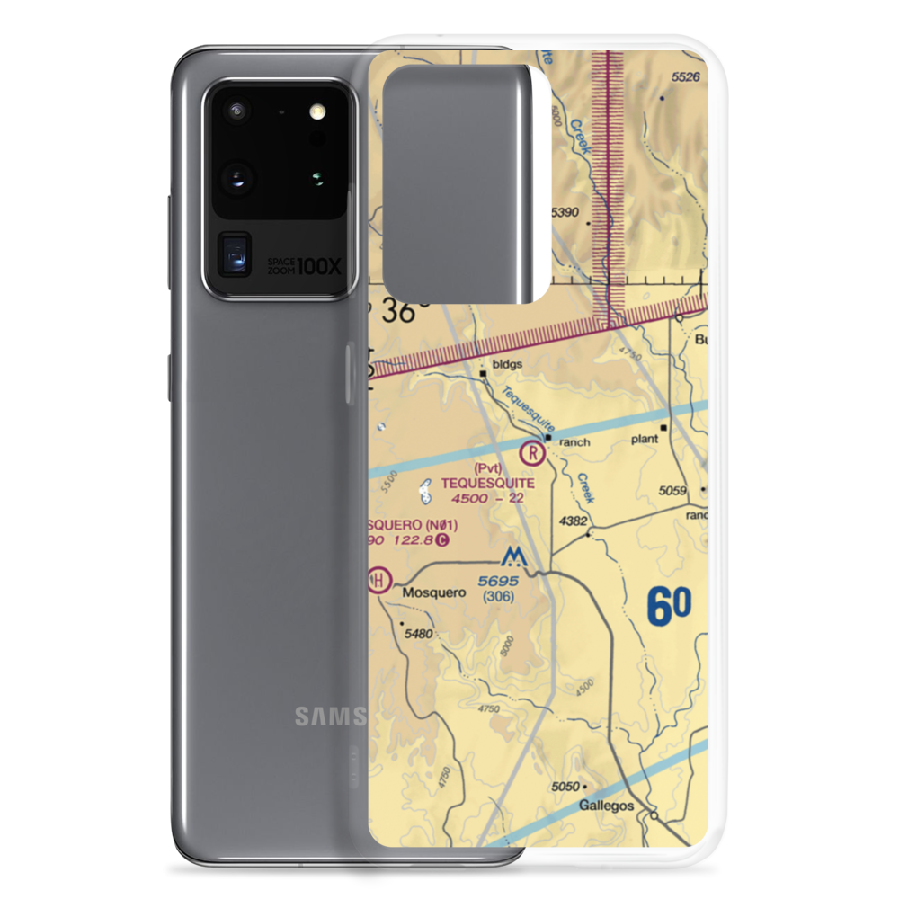 Tequesquite Ranch Airport (NM10) VFR Sectional Samsung Case Samsung Galaxy S20 Ultra model shown