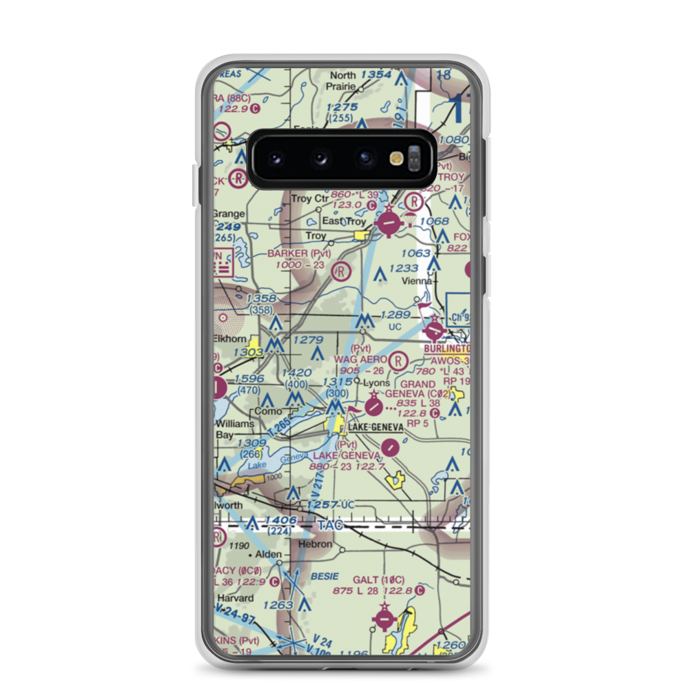 Terhark Airport (86WI) VFR Sectional Samsung Case Samsung Galaxy S10 model shown