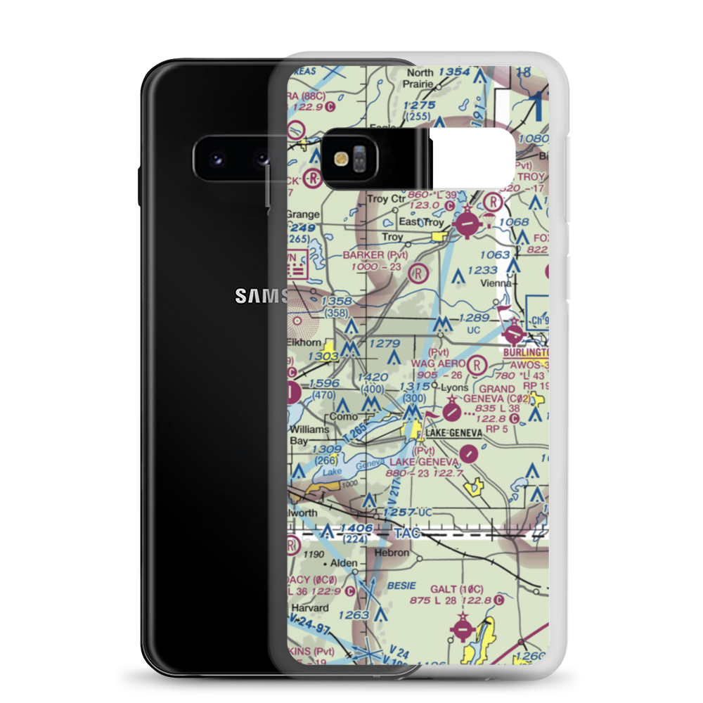 Terhark Airport (86WI) VFR Sectional Samsung Case Samsung Galaxy S10 model shown