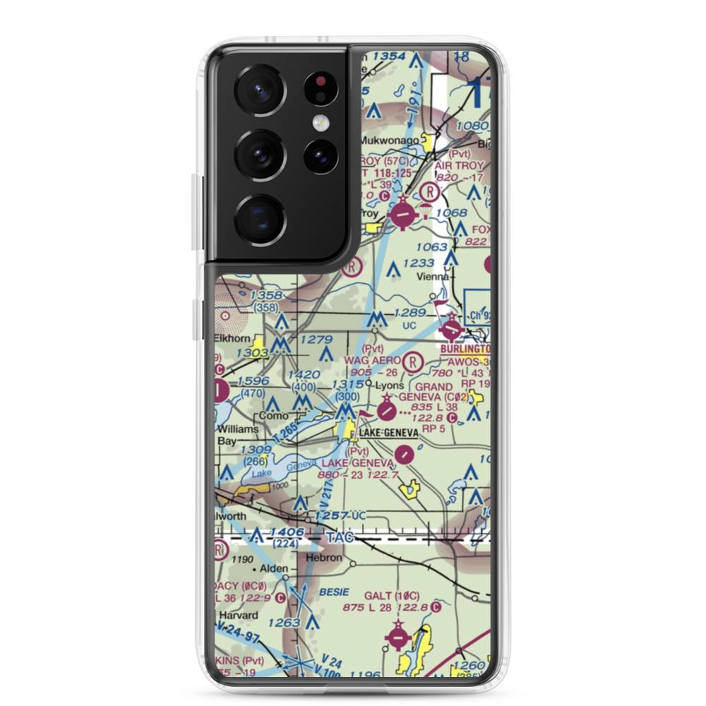 Terhark Airport (86WI) VFR Sectional Samsung Case Samsung Galaxy S21 Ultra model shown