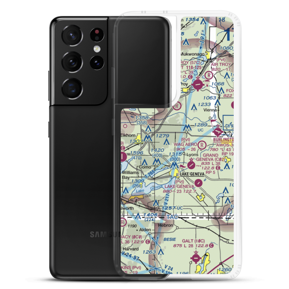 Terhark Airport (86WI) VFR Sectional Samsung Case Samsung Galaxy S21 Ultra model shown