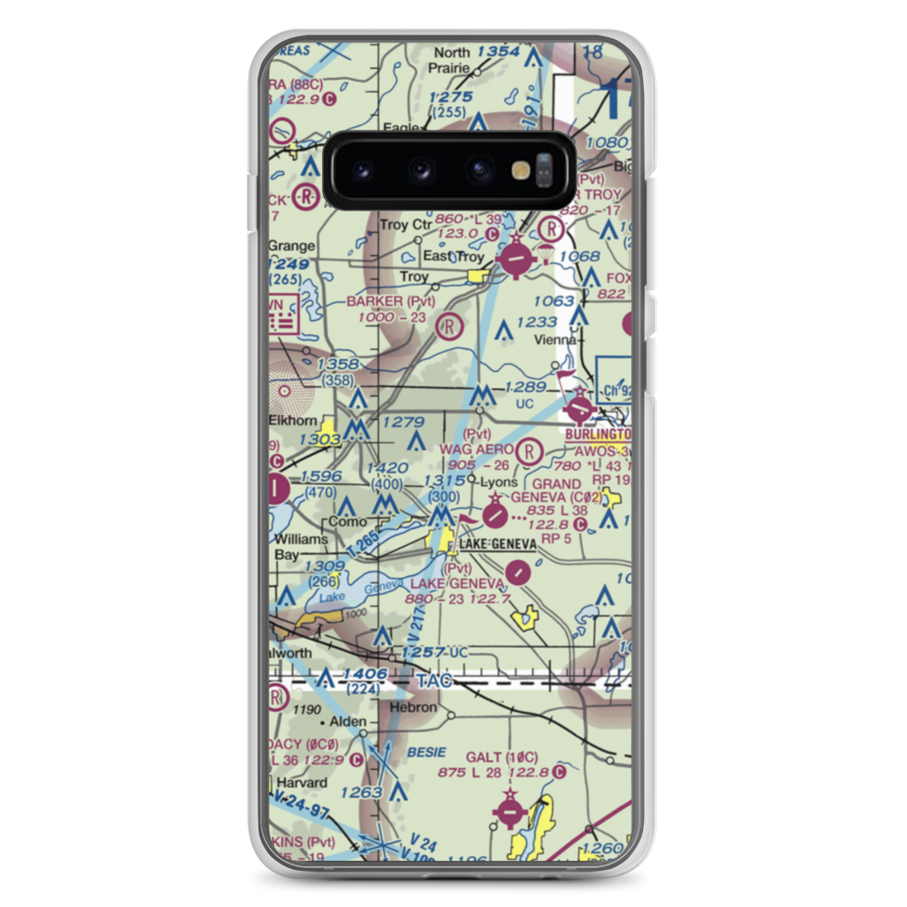 Terhark Airport (86WI) VFR Sectional Samsung Case Samsung Galaxy S10+ model shown