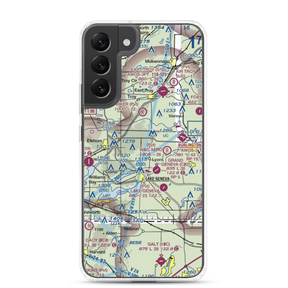 Terhark Airport (86WI) VFR Sectional Samsung Case Samsung Galaxy S22 Plus model shown