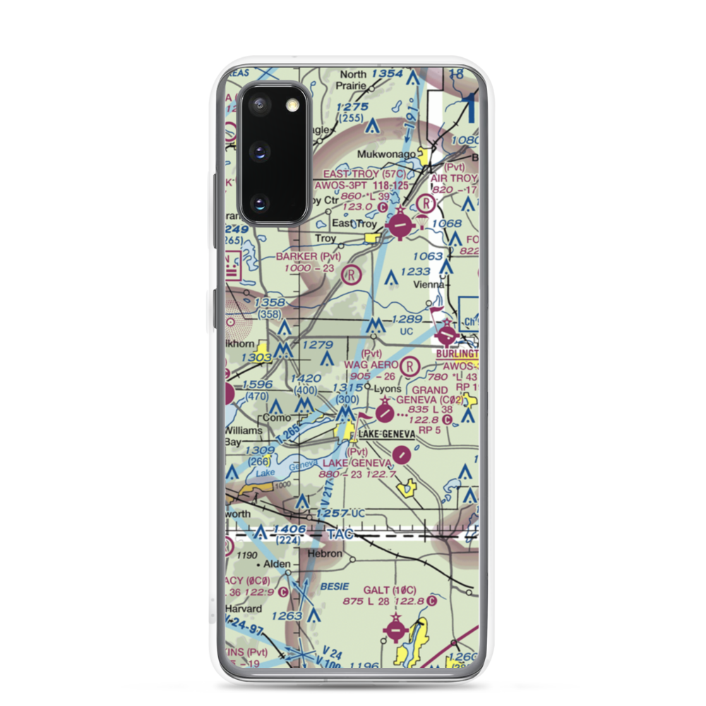 Terhark Airport (86WI) VFR Sectional Samsung Case Samsung Galaxy S20 model shown