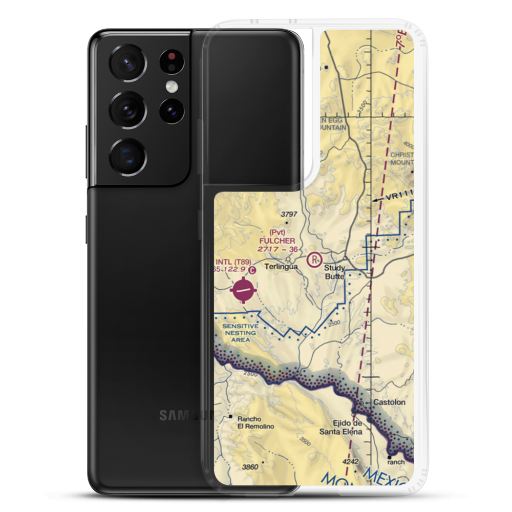Terlingua Airport (3TE8) VFR Sectional Samsung Case Samsung Galaxy S21 Ultra model shown