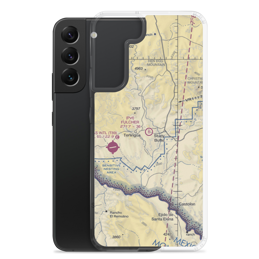 Terlingua Airport (3TE8) VFR Sectional Samsung Case Samsung Galaxy S22 Plus model shown