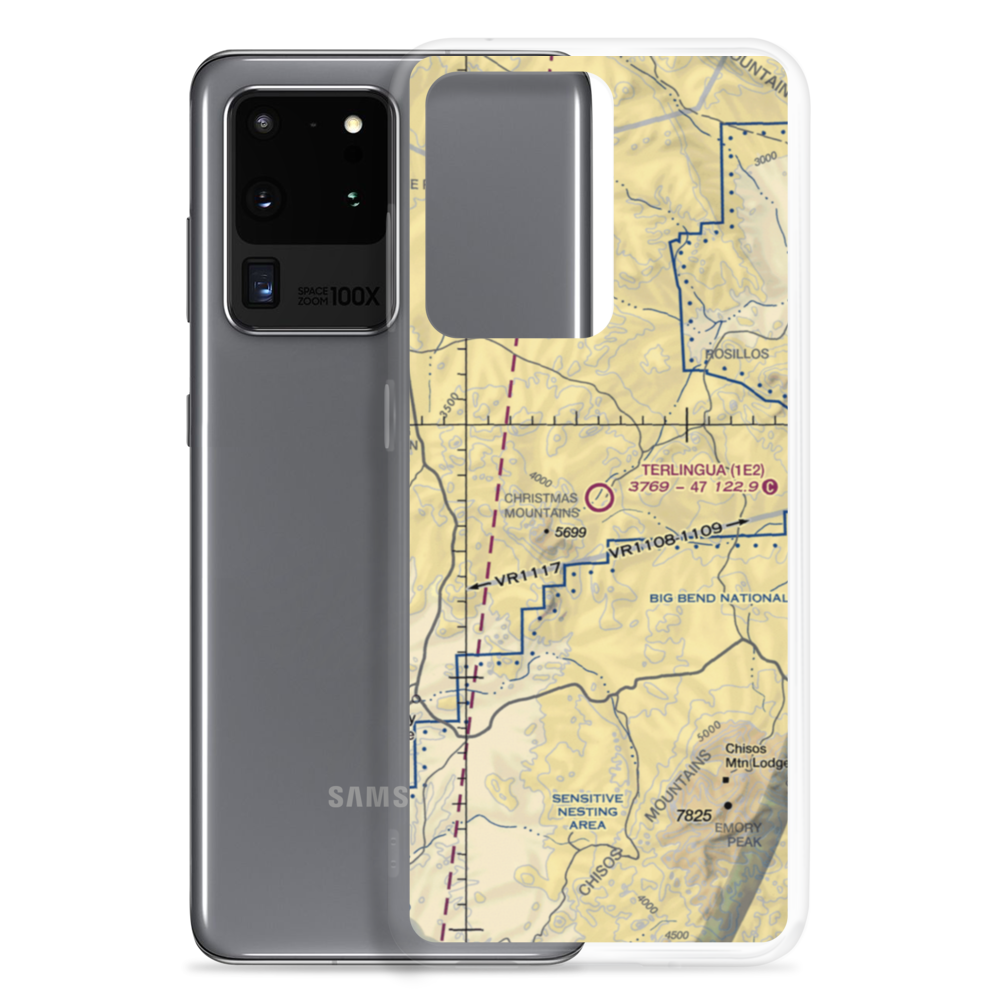 Terlingua Ranch Airport (1E2) VFR Sectional Samsung Case Samsung Galaxy S20 Ultra model shown