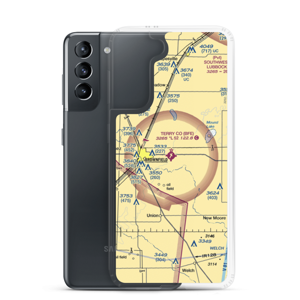Terry County Airport (BFE) VFR Sectional Samsung Case Samsung Galaxy S21 model shown