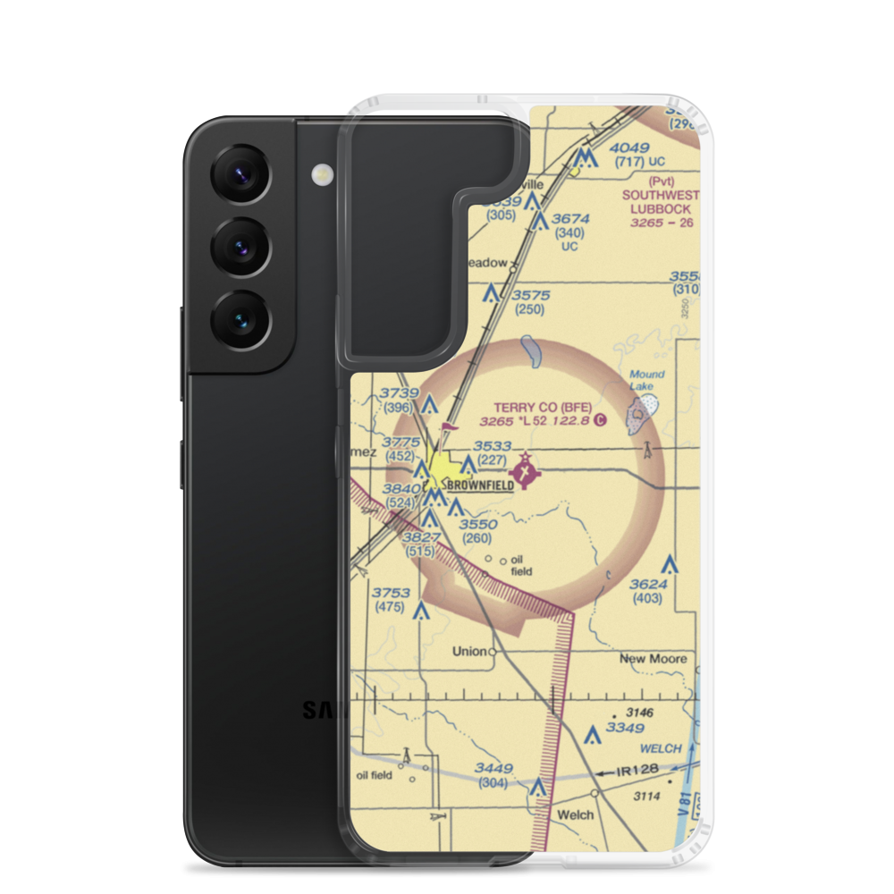 Terry County Airport (BFE) VFR Sectional Samsung Case Samsung Galaxy S22 model shown
