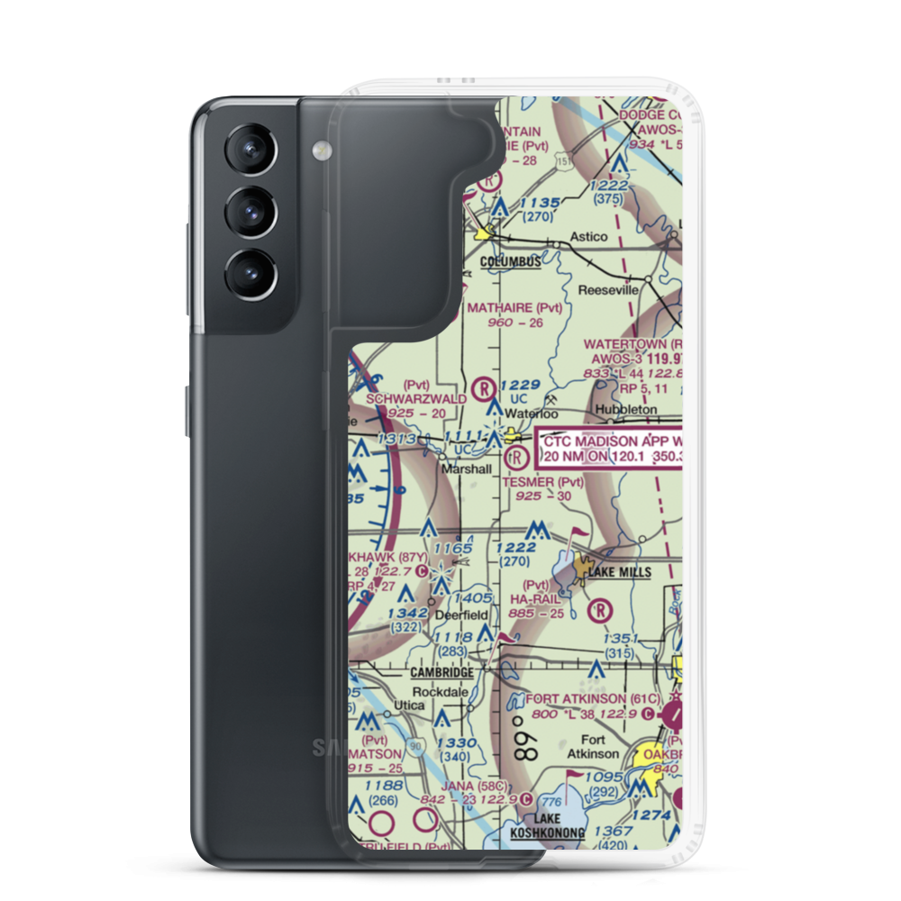 Tesmer Airport (3WI2) VFR Sectional Samsung Case Samsung Galaxy S21 model shown