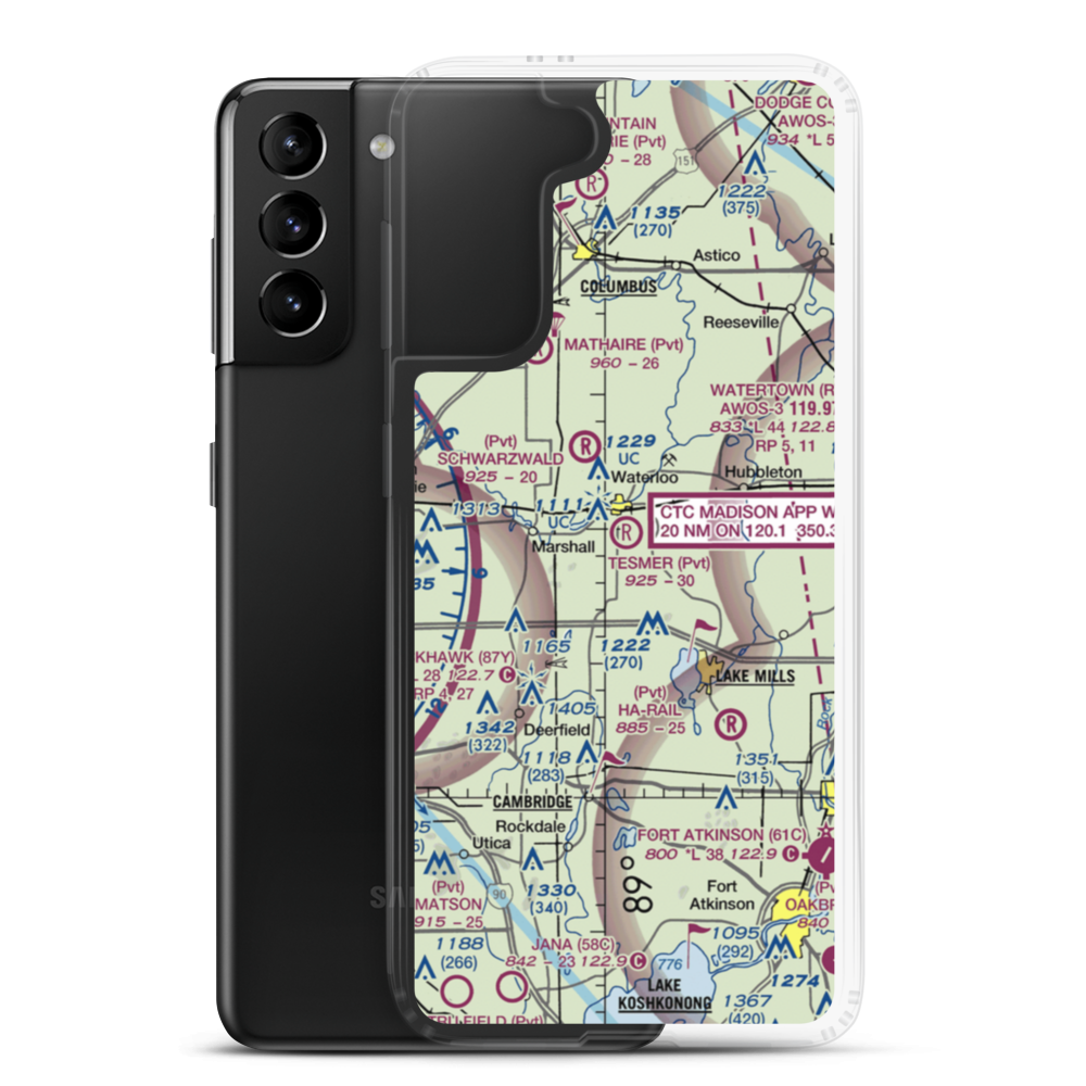 Tesmer Airport (3WI2) VFR Sectional Samsung Case Samsung Galaxy S21 Plus model shown