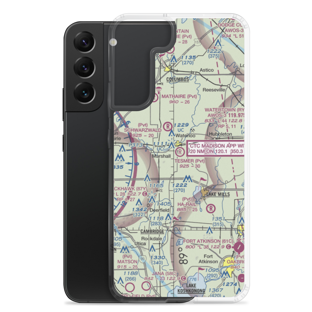 Tesmer Airport (3WI2) VFR Sectional Samsung Case Samsung Galaxy S22 Plus model shown
