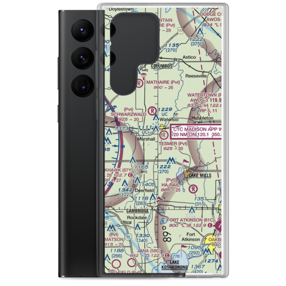 Tesmer Airport (3WI2) VFR Sectional Samsung Case Samsung Galaxy S22 Ultra model shown