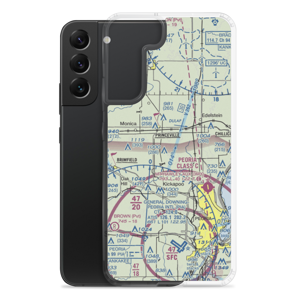 Teubel Restricted Landing Area (65IL) VFR Sectional Samsung Case Samsung Galaxy S22 Plus model shown