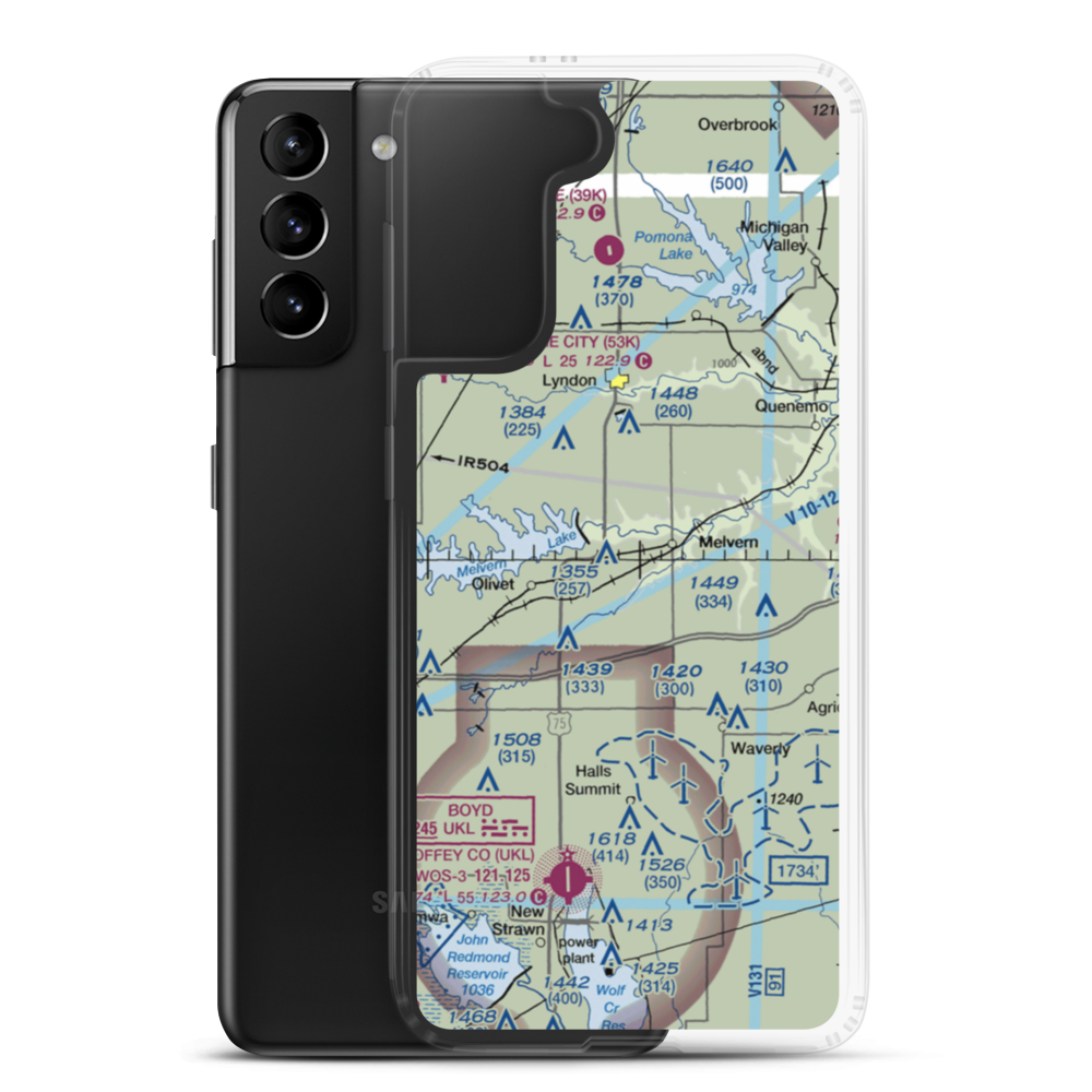 Tevis Airport (17KS) VFR Sectional Samsung Case Samsung Galaxy S21 Plus model shown