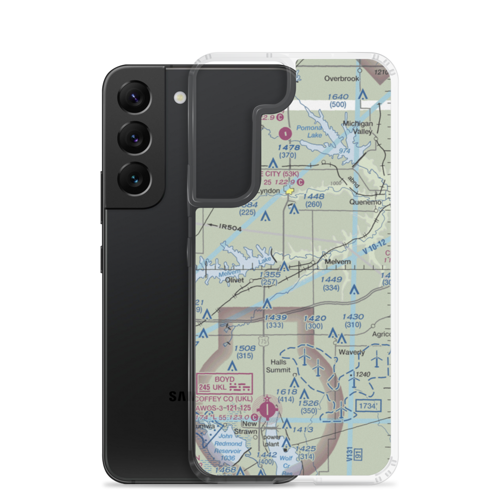 Tevis Airport (17KS) VFR Sectional Samsung Case Samsung Galaxy S22 model shown