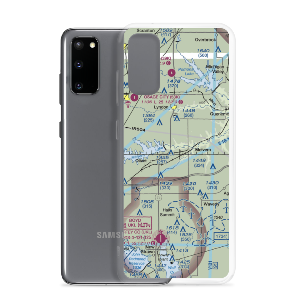 Tevis Airport (17KS) VFR Sectional Samsung Case Samsung Galaxy S20 model shown
