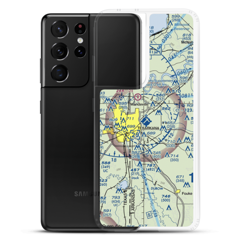Texarkana Regional Webb Field (TXK) VFR Sectional Samsung Case Samsung Galaxy S21 Ultra model shown