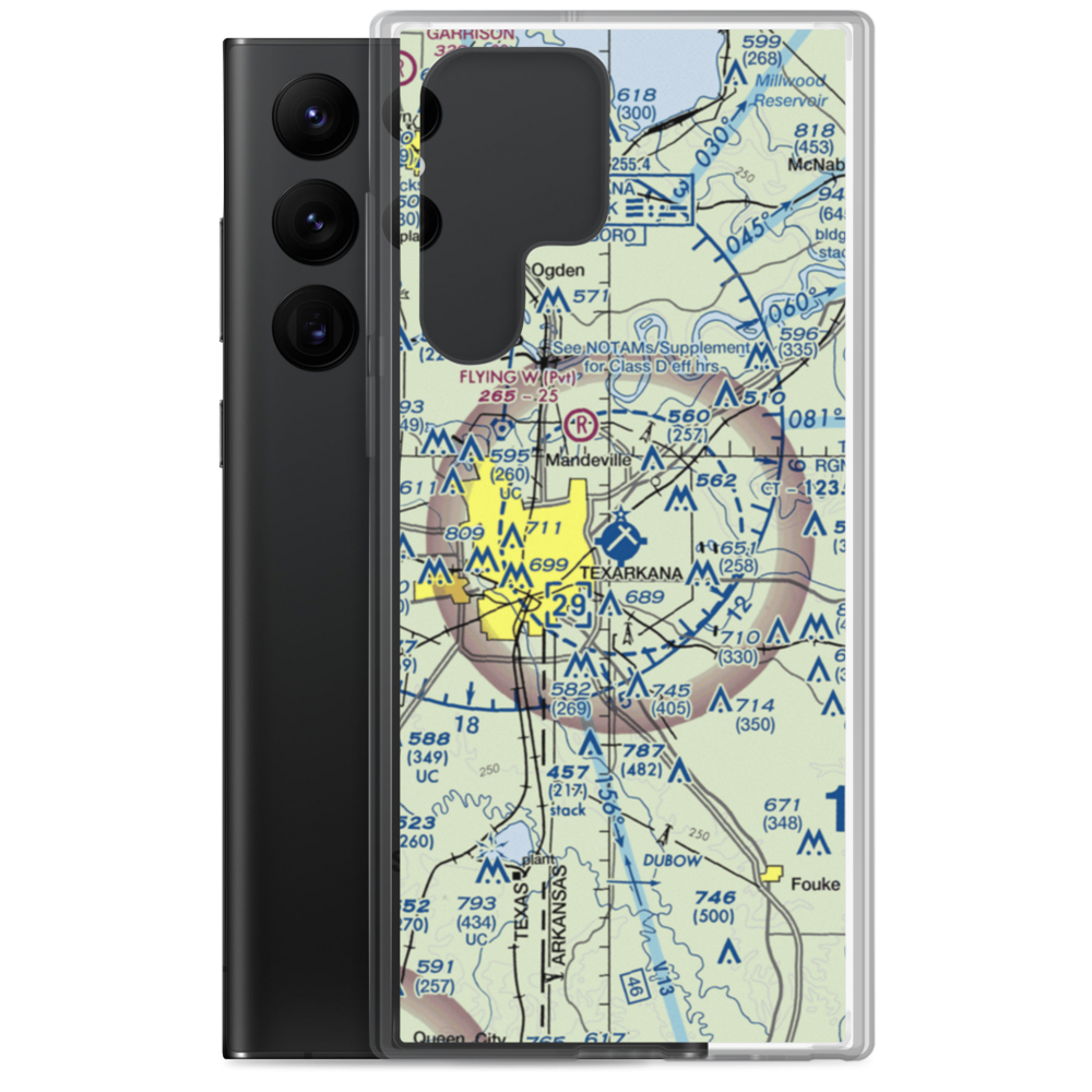 Texarkana Regional Webb Field (TXK) VFR Sectional Samsung Case Samsung Galaxy S22 Ultra model shown