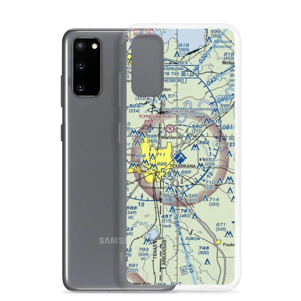 Texarkana Regional Webb Field (TXK) VFR Sectional Samsung Case Samsung Galaxy S20 model shown