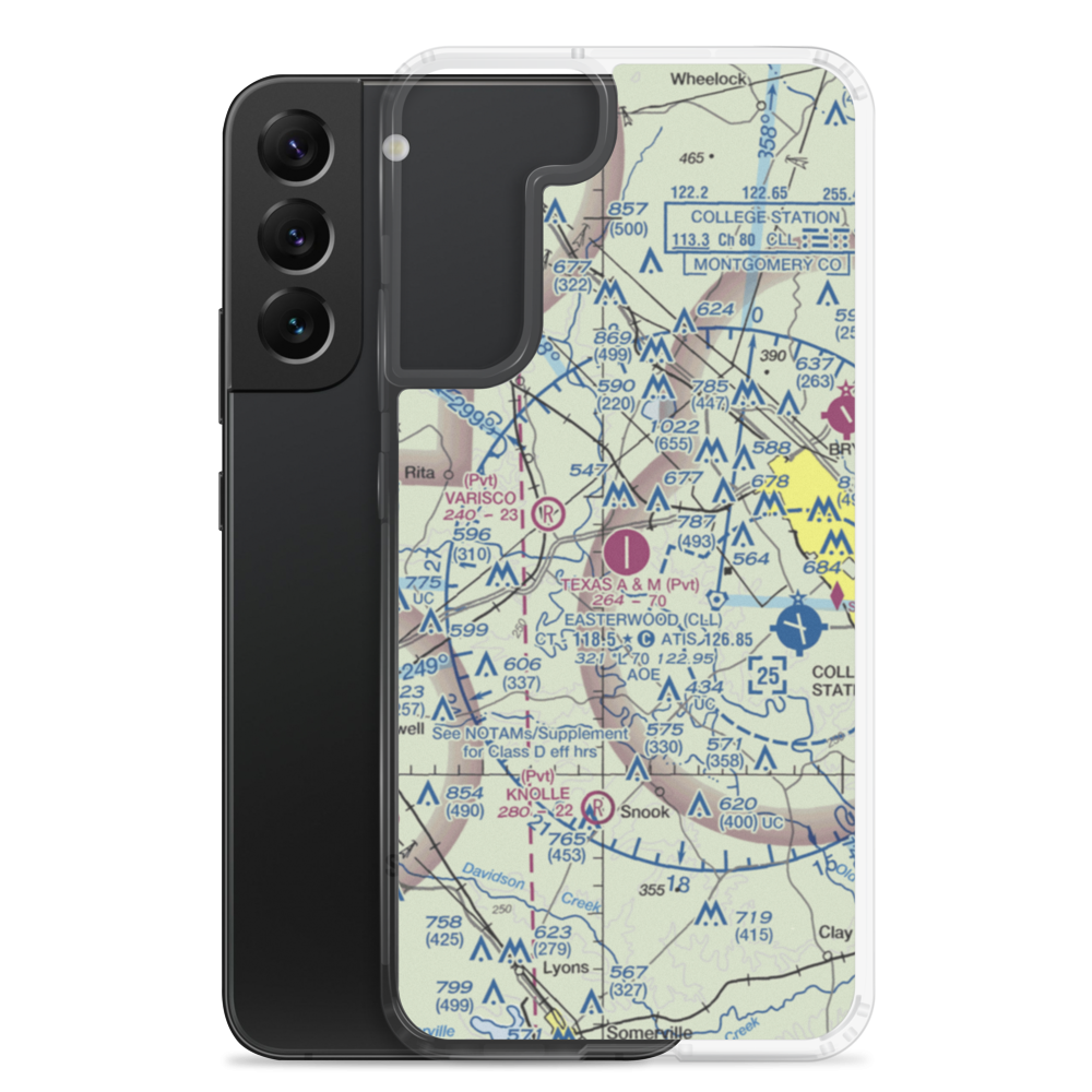 Texas A And M Flight Test Station Airport (83TX) VFR Sectional Samsung Case Samsung Galaxy S22 Plus model shown