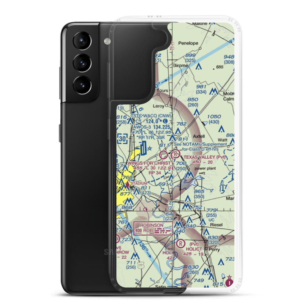 Texas Valley Air Field (TA57) VFR Sectional Samsung Case Samsung Galaxy S21 Plus model shown