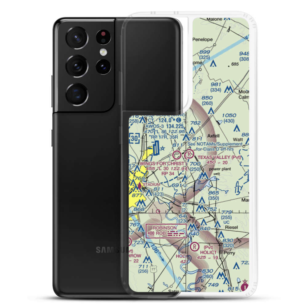 Texas Valley Air Field (TA57) VFR Sectional Samsung Case Samsung Galaxy S21 Ultra model shown