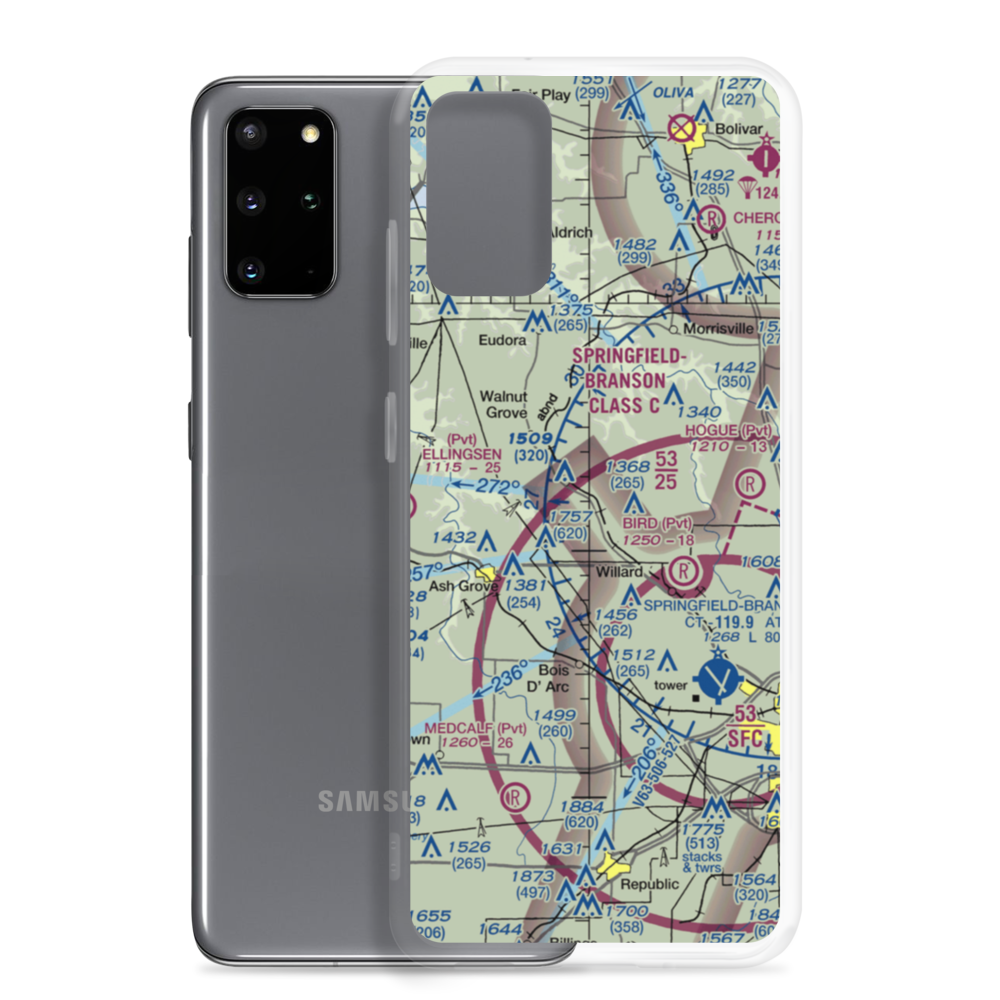 Textor Airport (41MO) VFR Sectional Samsung Case Samsung Galaxy S20 Plus model shown