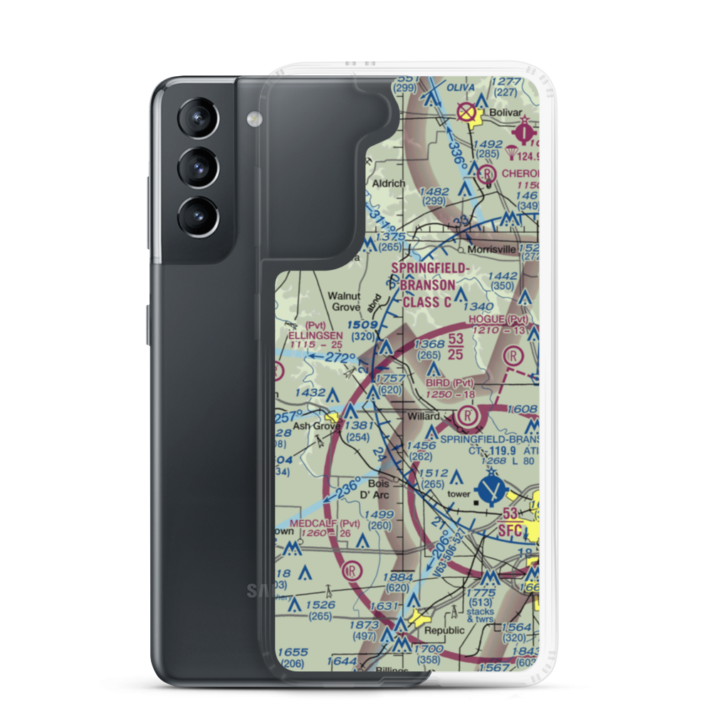 Textor Airport (41MO) VFR Sectional Samsung Case Samsung Galaxy S21 model shown