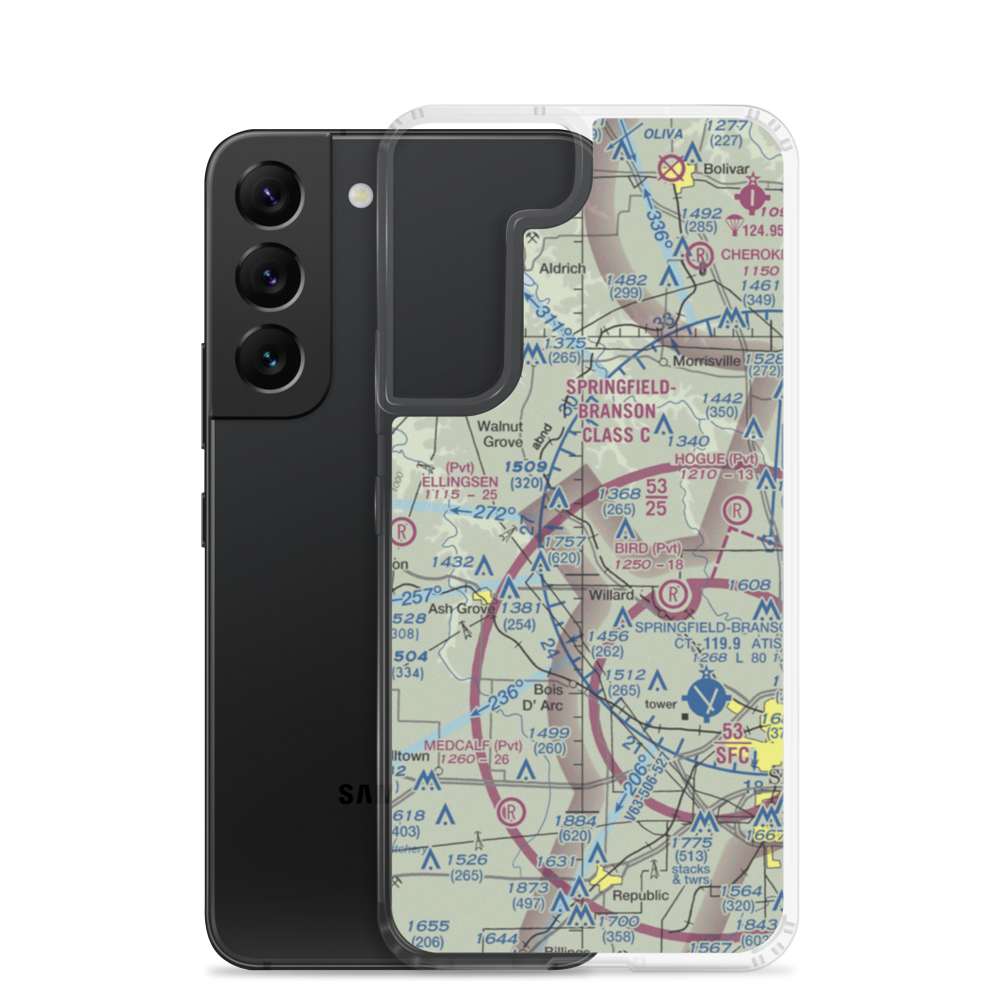 Textor Airport (41MO) VFR Sectional Samsung Case Samsung Galaxy S22 model shown