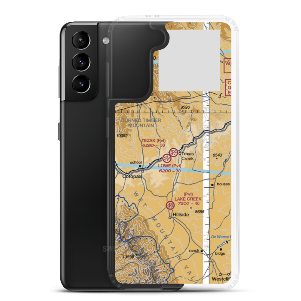 Tezak Airport (CO19) VFR Sectional Samsung Case Samsung Galaxy S21 Plus model shown