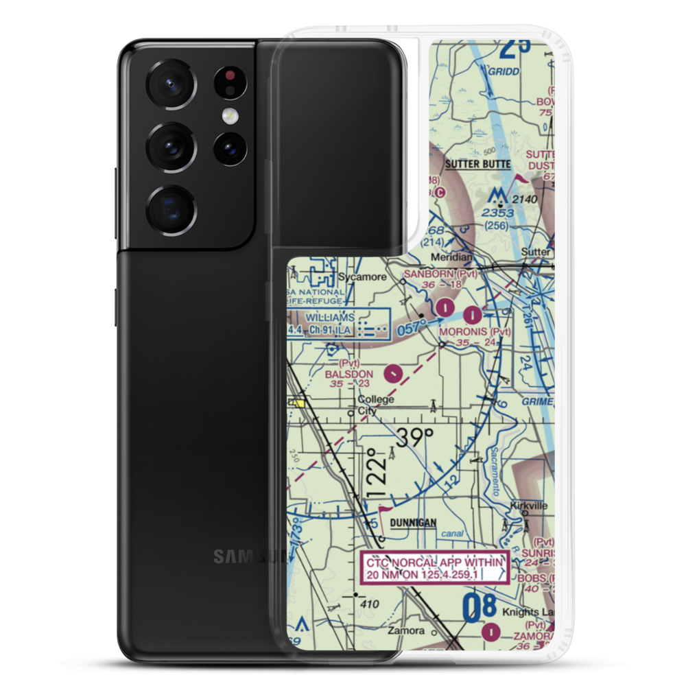 Thayer Aviation Airport (53CN) VFR Sectional Samsung Case Samsung Galaxy S21 Ultra model shown