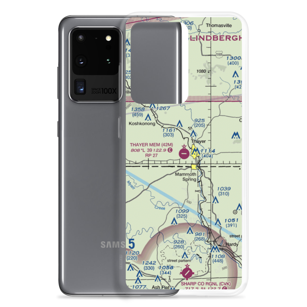 Thayer Memorial Airport (42M) VFR Sectional Samsung Case Samsung Galaxy S20 Ultra model shown